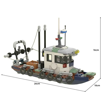 SS Mažas Žvejybos laivas Star Statyba Blokai, Plytos, High-Tech Karai Modelis 