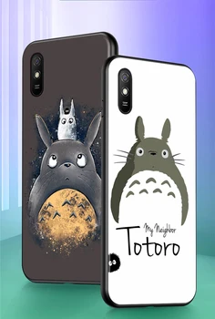 Mielas Totoro už Xiaomi Redmi 10X Pro 5G 9A 9I 9T 9 EIKITE K40 K30 K20 Ultra 8 7 6 5 4X Pro Soft Black Telefono dėklas