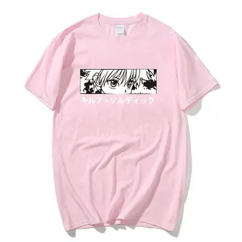 Vyrų Marškinėlius HXH Killua Zoldyck Marškinėliai trumpomis Rankovėmis, Grynos Medvilnės, Anime, Manga Tee Apvalios Kaklo Laisvalaikio Hunter x Hunter T-shirt