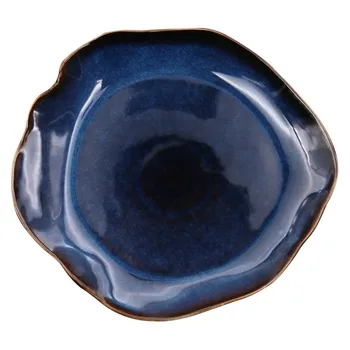 Prancūzijos Maisto Vakarienė Plokštės Blue Cat Eye Keramikos Nereguliarus Vaisių Salotos, Desertas Tarnauja Dėklas Butas Patiekalų Europos Virtuvės Indai