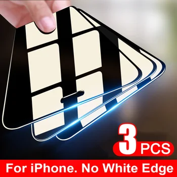 3Pcs 10D Full Screen Protector, iPhone 7 8 6 6s Plus SE 2020 Grūdintas Stiklas dėl 
