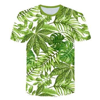 Gražus Gėlių Spausdinti Marškinėliai Berniukams Ir Mergaitėms Vasaros Tees Quick Dry 3D TShirts Mados Gėlių Havajų Viršūnes Atsitiktinis Tees