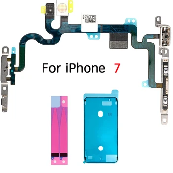 IPhone 7 7Plus 8 Plius Galios On/Išjungimo Mygtukas Jungtis garso Kontrolės Flex Kabelis + Baterijos Klijais Ir Lipnia Juosta atspari Vandeniui