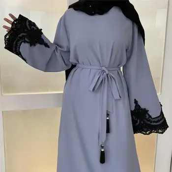 Siuvinėjimo Apdaila Dubajus Abaja Suknelė Ilgomis Rankovėmis Musulmonų Moterys Save Juostinės Atsitiktinis Palaidų Ilgas, Maxi Suknelė Arabų Turk Kuklus Skraiste Kaftan