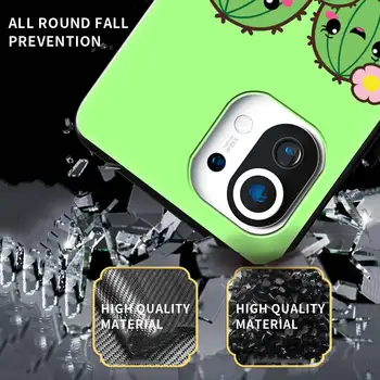 Silikoninis Telefono dėklas, Skirtas Xiaomi Poco X3 NFC M3 11 Mi 10T Pro 9T 10 Pastaba Lite 5G Minkštas Coque Galinį Dangtelį Gėlių bičių Animacinių filmų Kaktusas
