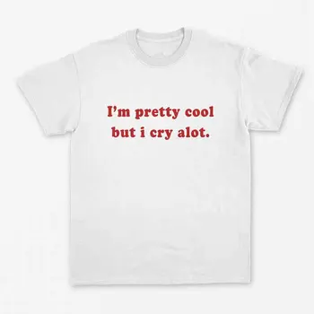 Skuggnas Naują Atvykimo, aš esu Gana Kietas, Bet aš Verkti Daug T-Shirt Grunge Marškinėliai Pastelinių Goth K pop Tumblr t shirts Lašas laivybos