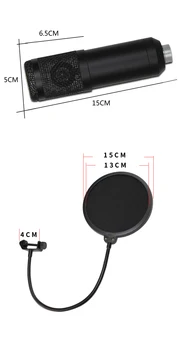 PC Nešiojamas Black USB Kondensatoriaus Mikrofonas, Vaizdo Transliacijos, Pramogos su Laikikliu Rinkinys Dovanų Garso plokštė