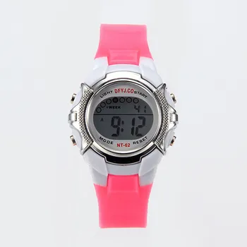Studentų raundo žiūrėti pink fashion vaikų skaitmeninis LED kvarcinis laikrodis-žadintuvas dienos sporto žiūrėti vaikams žiūrėti dovana reloj часы X*