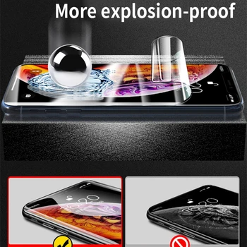 10D Hidrogelio Filmas Apie iPhone 7 8 6 6s Plius 5S SE Screen Protector, iPhone X XS XR 11 12 Pro Max Apsauginės Ne Stiklo