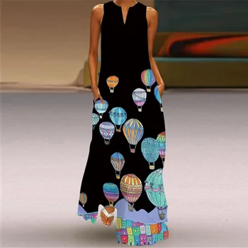 MOVOKAKA Mados Drugelis Spausdinti Vasaros Suknelė 2021 Paplūdimio Atsitiktinis Plius Dydis Ilgos Suknelės Moteris Rankovių Merginos Maxi Suknelė Moterims