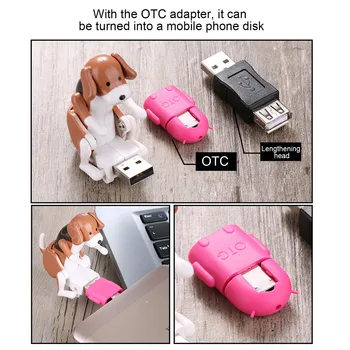 Nešiojamų Mini Mielas 32/64G USB Flash Disko Vietoje Šuo Rascal USB Žaislas Sumažinti Slėgio Biuro Darbuotojas Animacinių filmų USB Šuo 