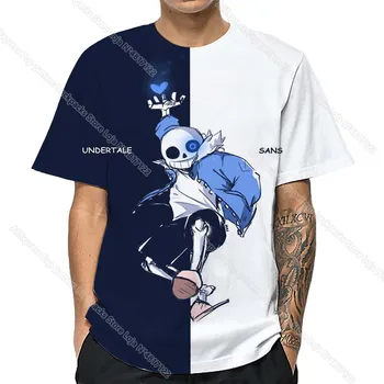 3D Spausdinimo Vyrų UNDERTALE Sans Ir Papirusas marškinėliai-Vasaros Unisex trumpomis Rankovėmis T Shirts Vyrų Animacinių filmų Anime Tshirts Kietas Camiseta