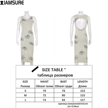 IAMSURE Elegantiškas Tuščiaviduriai Iš Gėlių Megzti Suknelė Seksualus Slim Backless Rankovių Ilgio Suknelės Moterims, 2021 M. Pavasario Mados Paplūdimio Stilius