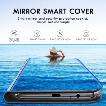 Smart Veidrodis, Flip Case For Samsung S20 FE Ultra S10 S8 S9 Plus S7 Krašto Telefoną Atveju Pastaba 20 10 9 8 J4 J6 A50 A70 A71 M31 Dangtis