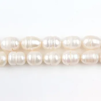 11-12mm Natūralių Gėlo vandens Dirbtiniu būdu išauginti Perlai, Karoliukai, Ovalo Formos Originali Prarasti Karoliukai Papuošalai Priėmimo 