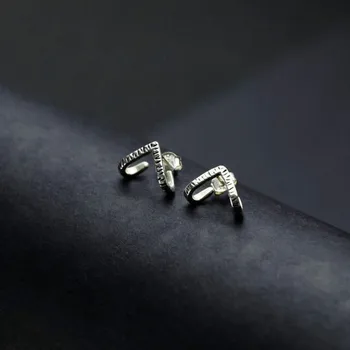 Pora-925 sterlingas sidabro V Formos stud auskarai smeigės dovana menHammered Geometrinis trikampis Smeigės Minimalistinio fine jewelry naujas