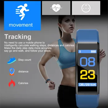 115 Plus Smart juosta Žiūrėti Sveikata, Širdies ritmą, Kraujo Spaudimą Fitness Tracker miego Stebėti Sporto veikia Apyrankę už mobilųjį telefoną