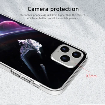 Prabanga Astronautas Funda Atveju IPhone 12 Pro Case for IPhone 12 11 Pro XS Max Mini XR 7 X 8 6 6S Plius 5 5S SE 2020 Silikono TPU