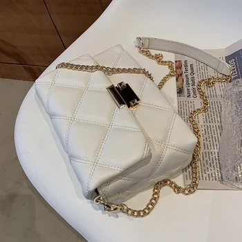 Grotelės Aikštėje Crossbody maišelį 2021 Mados Naujų Aukštos kokybės PU Oda Moterų Dizaineris Rankinės Grandinės Petį Krepšys