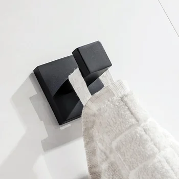 Senovinių, nerūdijančio plieno, juoda tapybos rankšluostį kablys prie sienos tvirtinamas kailis rūbams kvadrato formos pagrindo kablys vonios aksesuarų rinkinys WF