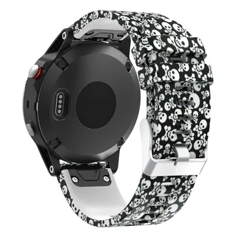 22 mm Gėlių Spausdinti Silikono Dirželis Garmin Fenix 5/5 Plius/Pirmtakas 935/45 Smartwatch Pakeitimo Watchbands Sporto Riešo Juostos