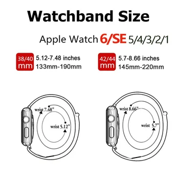 Plonas Nailono Diržas Apple žiūrėti se juosta 44mm 40mm 42mm 38mm smartwatch Sporto Kilpa apyrankė 