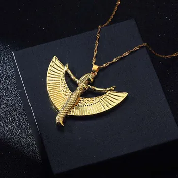 Kinitial Žavesio Aukso Senovės Egipto Deivė Pakabukas Karoliai Moterų Bijoux Maxi Pareiškimą Karoliai Collier Choker Papuošalai