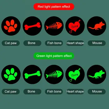 5 Modelius Pet LED Funny Cat Nerūdijančio Plieno Žibintuvėlis Raudona, Šviesiai Žalios Šviesos Perjungiamos Šviesos Įkrovimo Naminių Kačių Žaislas