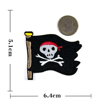 1PCS Punk skeletas Piratų vėliava švelnus Pleistras Drabužių Siuvinėjimo Geležies Pleistrai Aplikacijos Drabužių Puošimas, Drabužių Dekoravimas