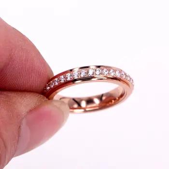 Naujas Dizainas Pasukti Blizga Cirkonis Žiedas Iš Titano Plieno Aukščiausios Kokybės Moteris Žiedas Vestuvių Pažadas Papuošalai Meilę Prekės Anillo Dovana