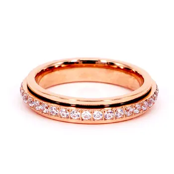 Naujas Dizainas Pasukti Blizga Cirkonis Žiedas Iš Titano Plieno Aukščiausios Kokybės Moteris Žiedas Vestuvių Pažadas Papuošalai Meilę Prekės Anillo Dovana