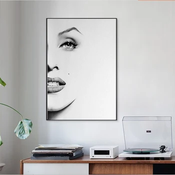 Drobė, Tapyba Juoda ir Balta Marilyn Monroe Veidą, nuotraukas Ir Plakatus Cuadros Sienos Nuotraukas Kambarį Namų Dekoro
