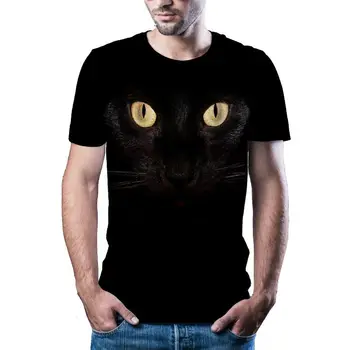 2021Summer vyriški T-Shirt Mados Asmenybės Juokingas Mielas Naminių Kačių 3D Atspausdintas Drabužius, Laisvi Didelio Dydžio Greitai-Džiovinimo T-Shirt