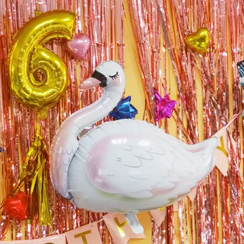 Didelis Baltas Gulbių Aliuminio Folija Balionai Rožinė, Violetinė Flamingo Cosplay Balionai, Komplektai, Vaikams, Vestuviniai Gimtadienio Dekoro Prekes