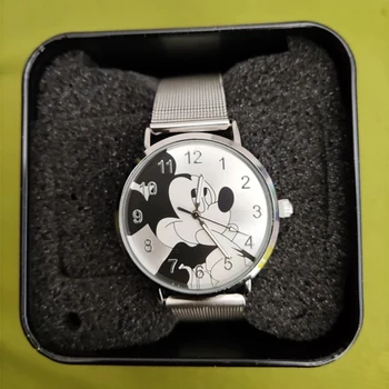 Prabangos Prekės Mickey Moterų Žiūrėti reloj 2021 Naujas Mados Kvarciniai Laikrodžiai vielinio tinklo Nerūdijančio Plieno Suknelė Laikrodžiai Montre femme