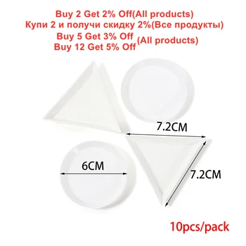10vnt Aplinkos Plastiko Trikampis Turas PlateBeads Ekranas Plastiko Plokštelės Pakuotės Balta Konteineriai, Papuošalai Priėmimo Rasti