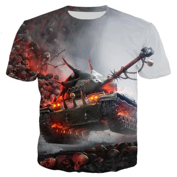 Vasaros Bakas Karo Vyrų 3D Spausdinimo T-shirt Mados Pasaulio Tankų Negabaritinių marškinėliai Atvėsti ir Patogiai Gatvės Palaidinukė Viršuje