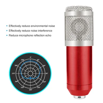 BM800 Studija Mikrofono Rinkinį Su V8 Garso plokštės Kondensatorius Microfone PC 
