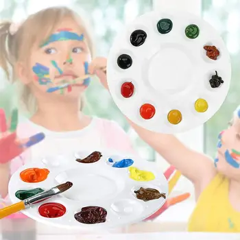 1 vnt Dažų Paletė Dėklas Apvalios Plastikinės Akvarelė Maišymo Vaikai Plokštelę 