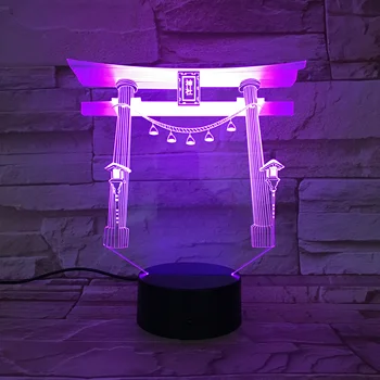 Žinomų Pastatų Japonijos šventykla USB 3D led nakties šviesos Daugiaspalvis RGB Festivalio Dovana dekoratyvinis apšvietimas Stalo lempos miegamasis 3D-765