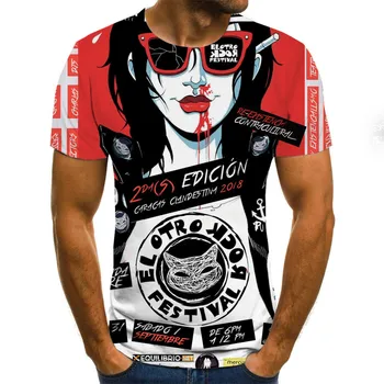 Naujas Zombie T Shirt Vyrai Hip-Hop Apvalios Kaklo trumpomis Rankovėmis Streetwear Viršūnes Tees Atsitiktinis 3D Spausdinimo siaubo, T-marškinėliai, Drabužiai