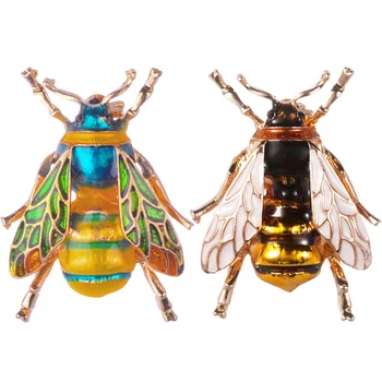 Vabzdžių Bumble Bee Sagė, Moterims, Vaikams Mergaitėms Bičių Papuošalai, Aukso, Žalios Spalvos Emaliu Sagės Pin Papuošalai Bumble Bee Emblemos, Dovanos