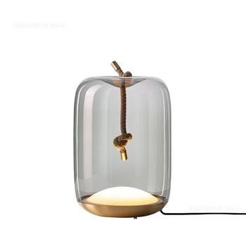 Šiaurės Dizaineris ir į Stiklo Meno, stalinės Lempos, Miegamojo Lempa LED Lovos Stovi Stalas Šviesos Šiuolaikinės Apšvietimo Šviestuvas Namų Dekoro Luminaria