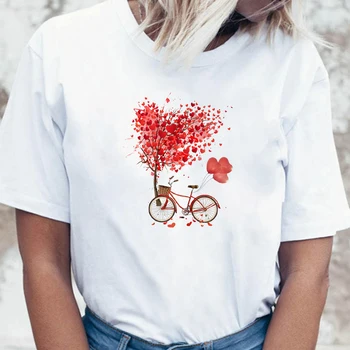 2021 Nauja, T-shirt Moterims, Vasaros Šiuolaikinės Išskirtinį T Shirts Kawaii Girl Dviračių Spausdinti Kvėpuojantis Estetinės Marškinėliai Hipster