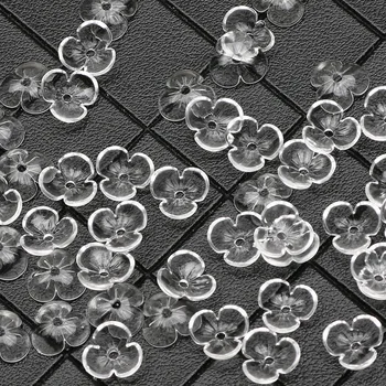 10mm 200pcs Gėlių Kepurės Akrilo Karoliukai, Skaidrūs Prarasti tarpiklis Karoliukų, Skirta 
