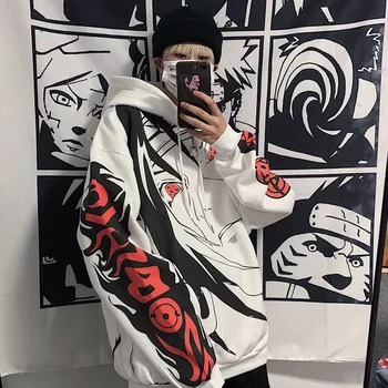 Aolamegs Atsitiktinis Hoodies Vyrų Anime Berniukas Spausdinti Negabaritinių Bliuzono Palaidinės Gatvės Hip-Hop Harajuku Streetwear Porą Visas rungtynes