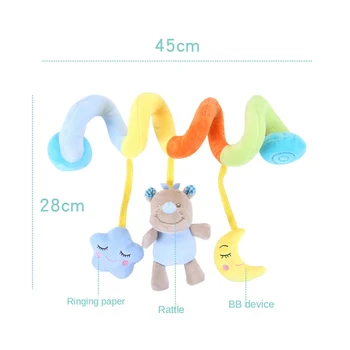 Gyvūnų Kūdikio Vežimėlio, Žaislų Anime Pliušinis Sofy Kūdikių Lova varpai Žaislai 0-12 Mėnesių nuraminti Miego pagalba Barškučių, Skirta naujagimiui