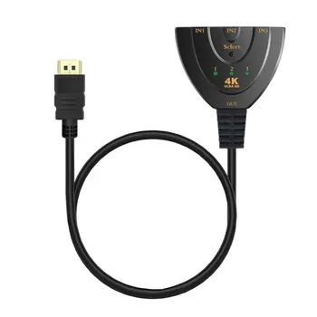 3 Port HDMI suderinamus Splitter Mini Adapterio Kabelį 1.4 b 4K*2K 1080P Jungiklis 3 in 1 out Port Hub HDTV Xbox PS3, PS4 DVD HDTV