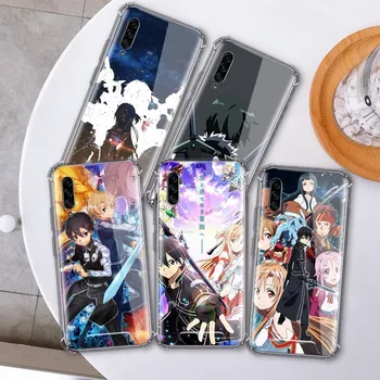 Case For Samsung Galaxy A50 A70 A30 A40 A20 A10 A20e A20s A10s Rubisafe Telefono Dangtelį oro Pagalvė Aišku, Soft Shell SAN Kirito Asuna Anime