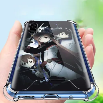 Case For Samsung Galaxy A50 A70 A30 A40 A20 A10 A20e A20s A10s Rubisafe Telefono Dangtelį oro Pagalvė Aišku, Soft Shell SAN Kirito Asuna Anime